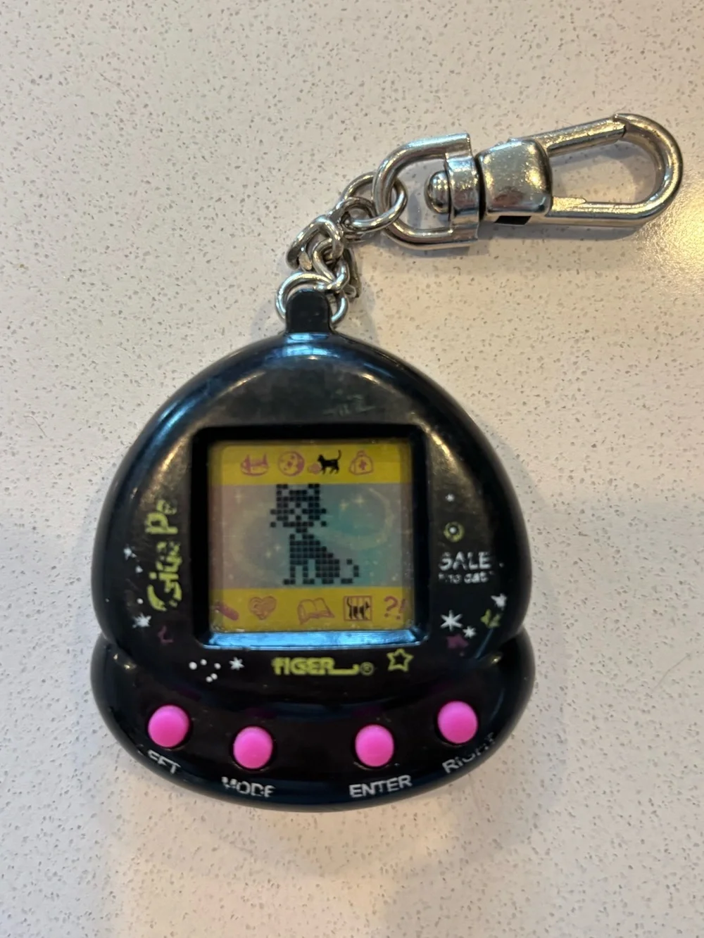 1997 Tiger Giga Pets Salem the Cat Pet Keychain